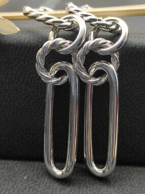 David Yurman 925 Silver Earrings with Original Pouch
